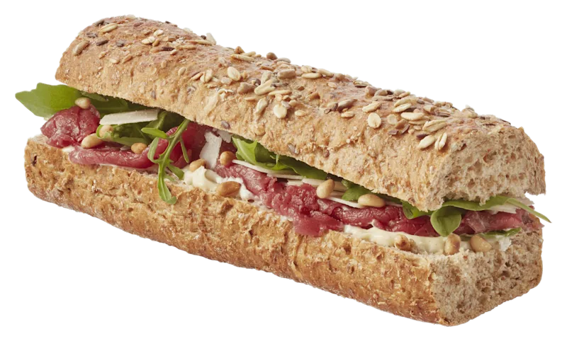 Uit de keuken van Meergranen baguette carpaccio