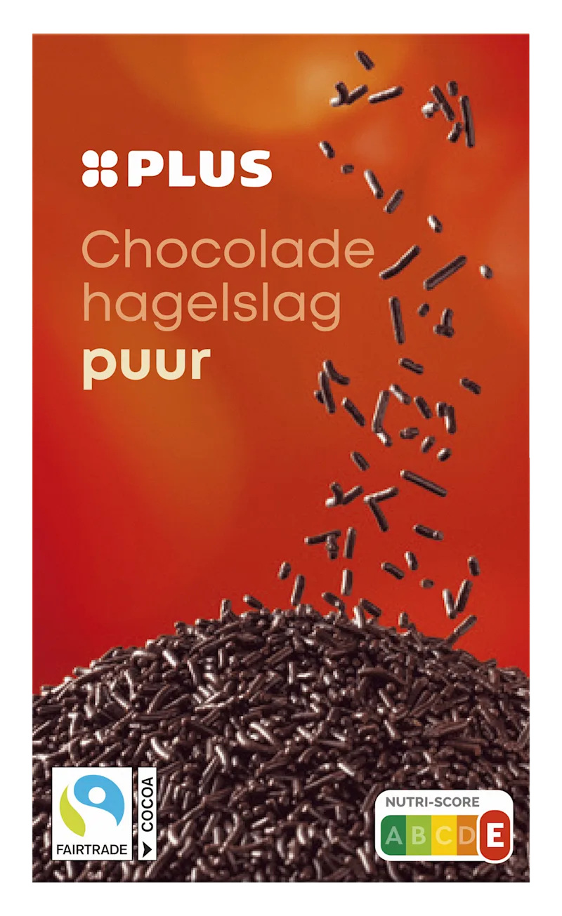 PLUS Chocoladehagelslag puur Fairtrade