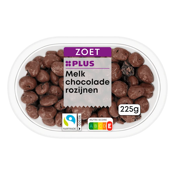 PLUS Melkchocolade rozijnen Fairtrade