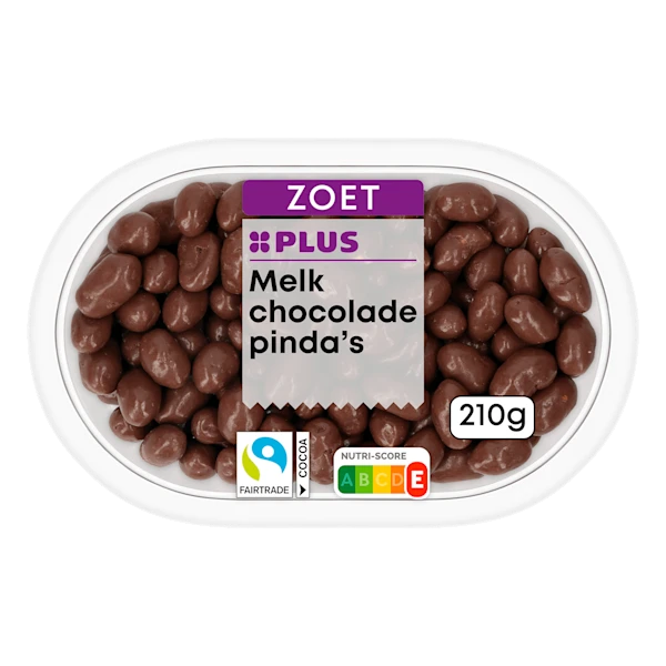 PLUS Melkchocolade pinda's Fairtrade