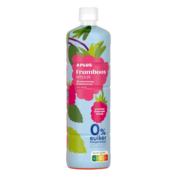 PLUS Limonadesiroop framboos zero