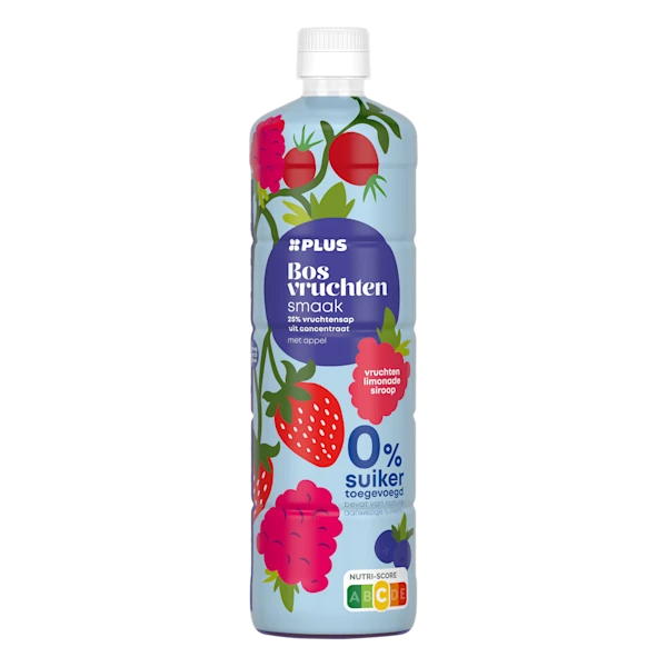 PLUS Limonadesiroop bosvruchten zero