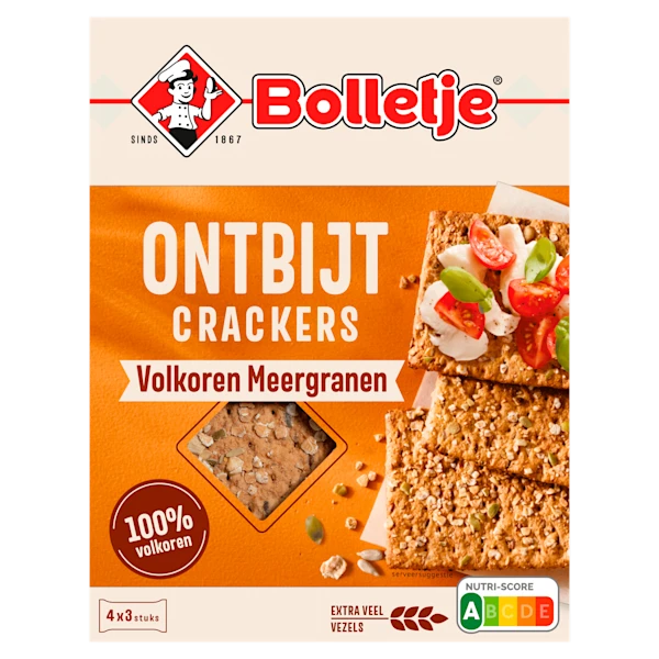 Bolletje Ontbijtcrackers volkoren meergranen