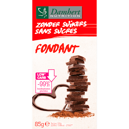 Chocoladereep fondant zonder suikers