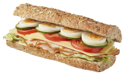 Meergranen baguette gezond ham kaas