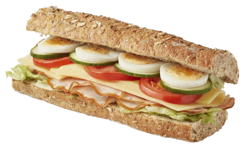 Uit de keuken van Meergranen baguette gezond ham kaas