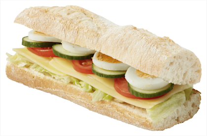 Witte baguette gezond kaas