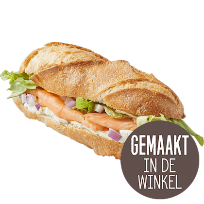 Witte baguette gerookte zalm