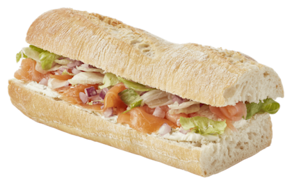 Witte baguette gerookte zalm