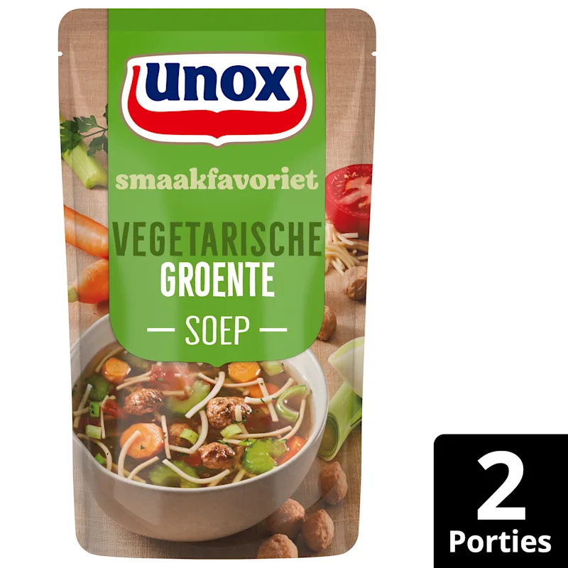 Unox Soep in zak groente vegetarische bal