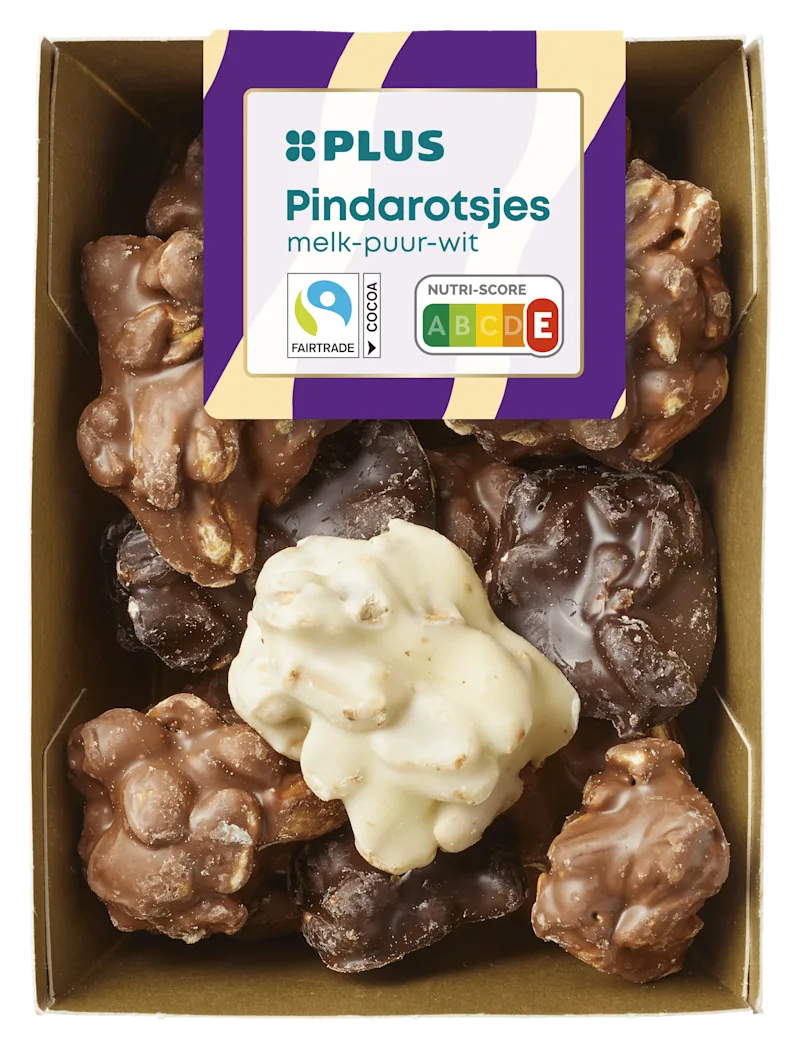 PLUS Pindarotsjes melk/wit/puur