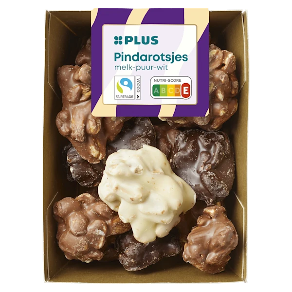 PLUS Pindarotsjes melk/wit/puur