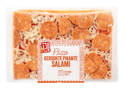 Plaatpizza spicy salami