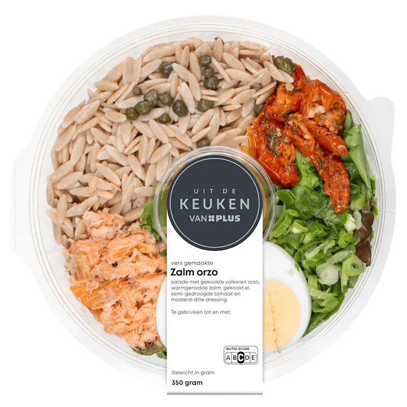Uit de keuken van PLUS Zalm orzo salade
