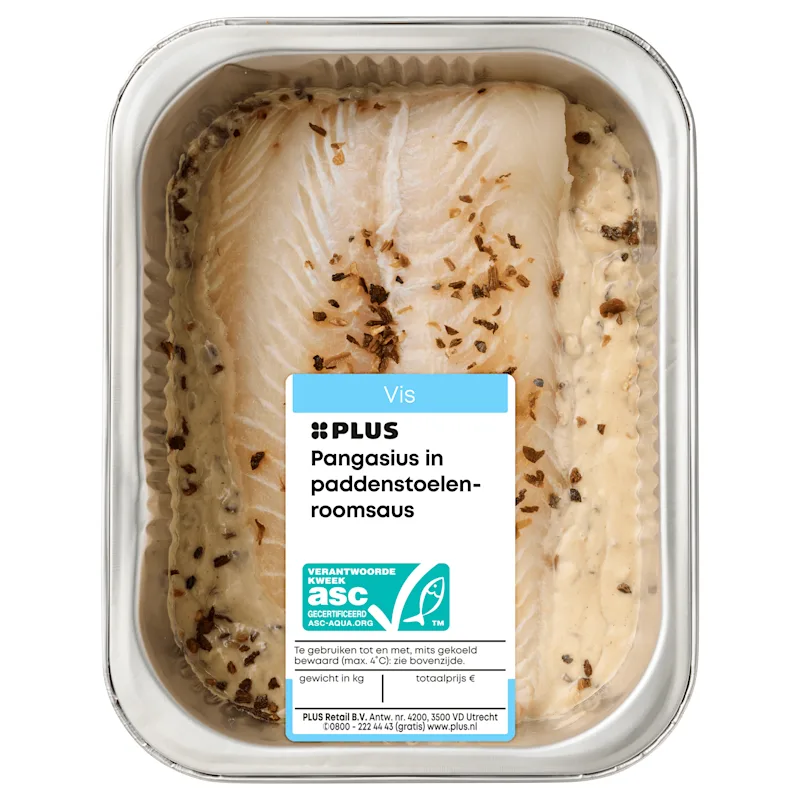 PLUS Ovenschotel Pangasius in Paddenstoelen