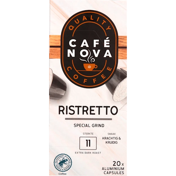 Café Nova Koffiecups ristretto sterkte 11