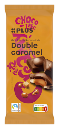 Gevulde chocoladereep double karamel