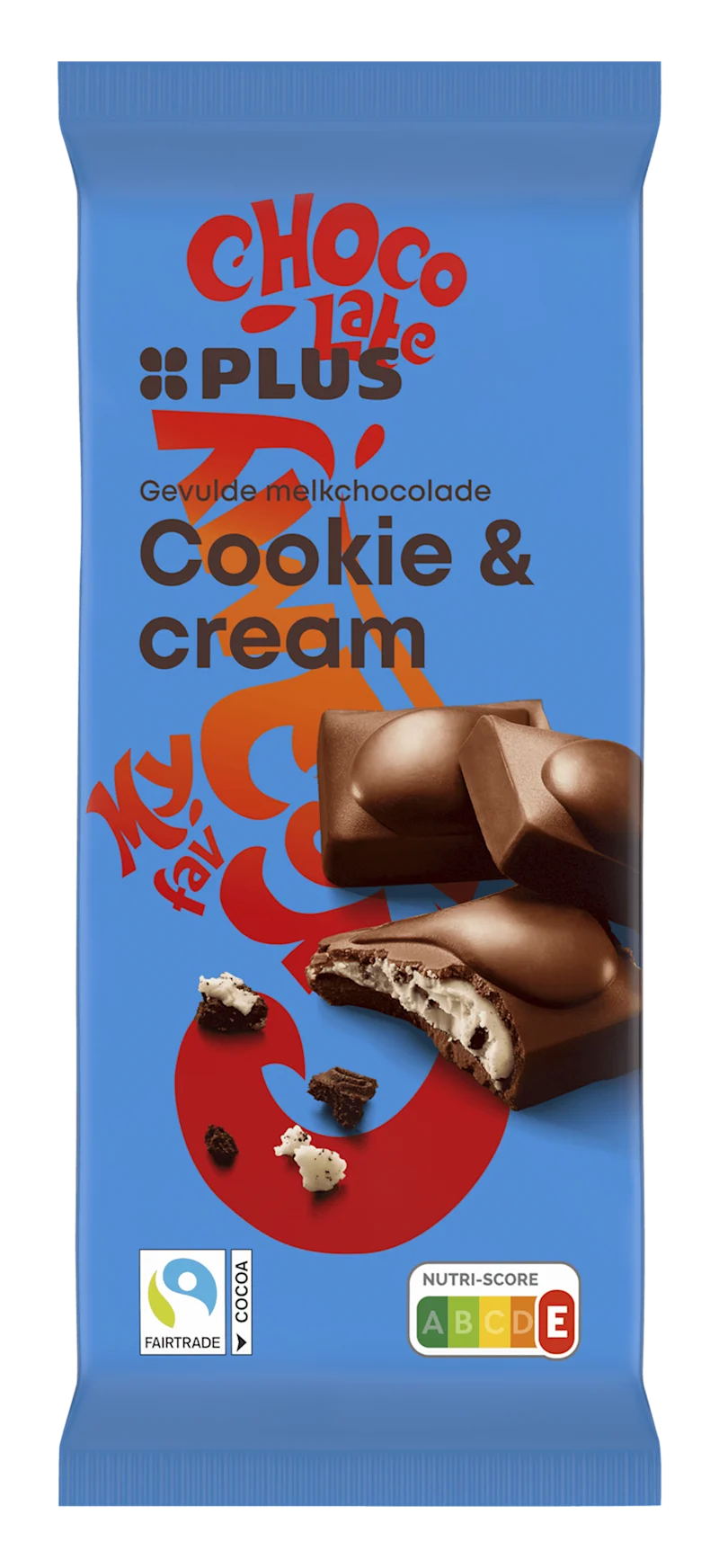 PLUS Gevulde chocoladereep cookie cream