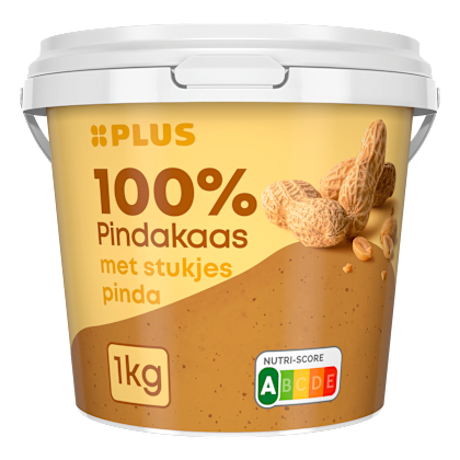 100% pindakaas met stukjes pinda