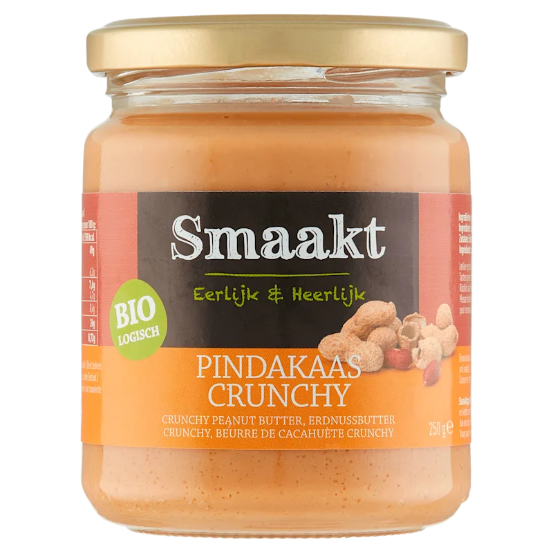 Smaakt Pindakaas crunchy biologisch