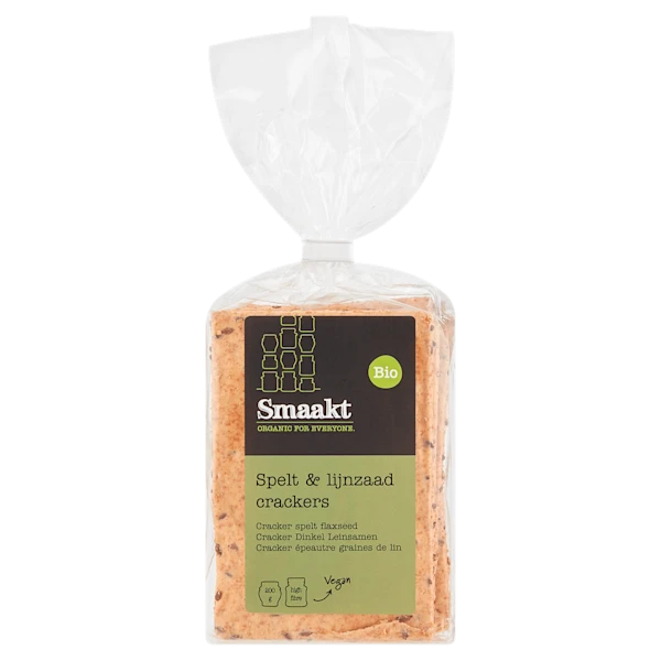 Smaakt Crackers vegan spelt & lijnzaad bio