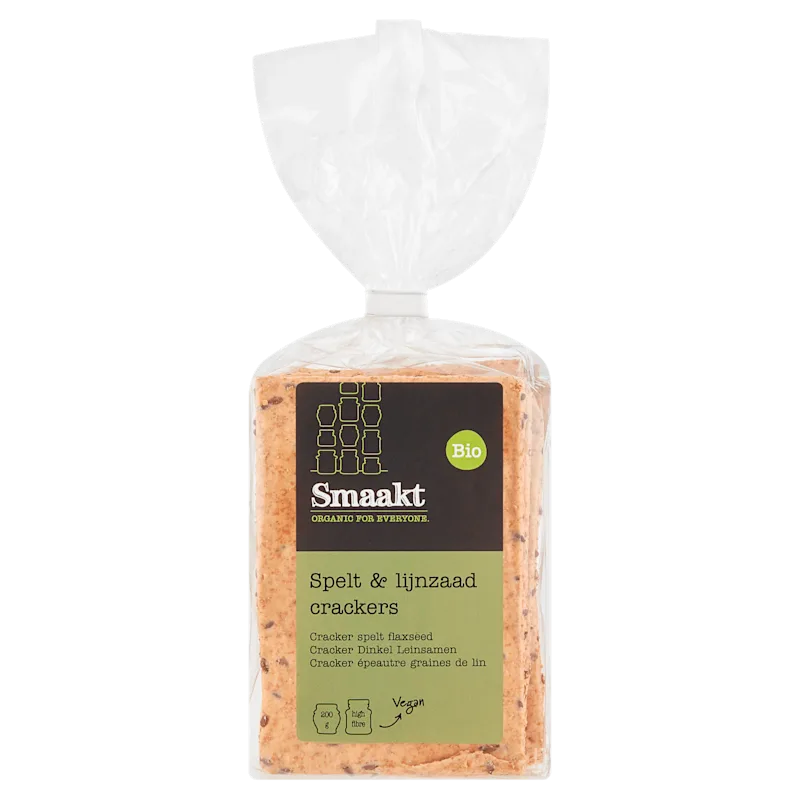 Smaakt Crackers vegan spelt & lijnzaad bio