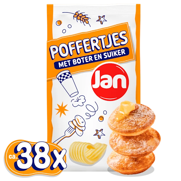 Jan Poffertjes met boter en suiker