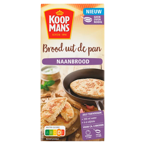 Koopmans Brood uit de pan naanbrood bakmix