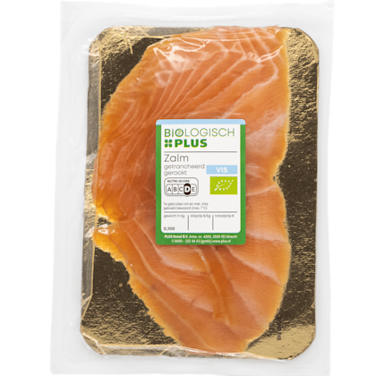 Gerookte zalm getrancheerd