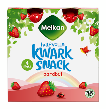 Zuivelsnack Halfvolle kwark aardbei 4s