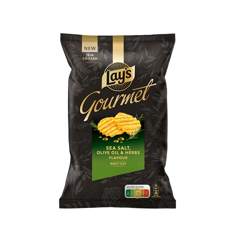 Lays Wavy Cut Sea Salt, Olive Oil & Herbs