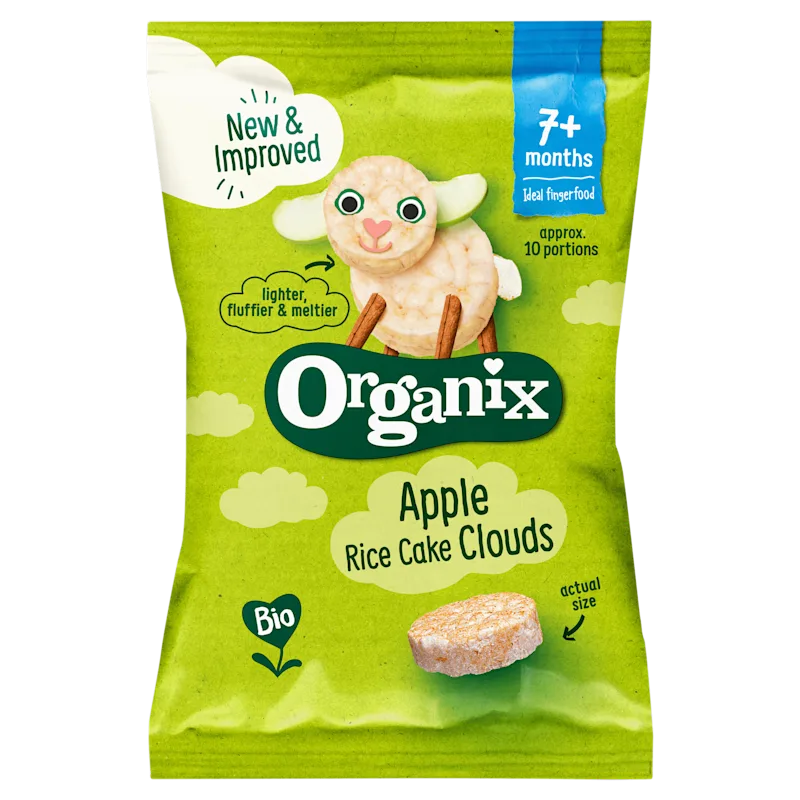 Organix Bio Luchtige Rijstwafeltjes Appel 7+m