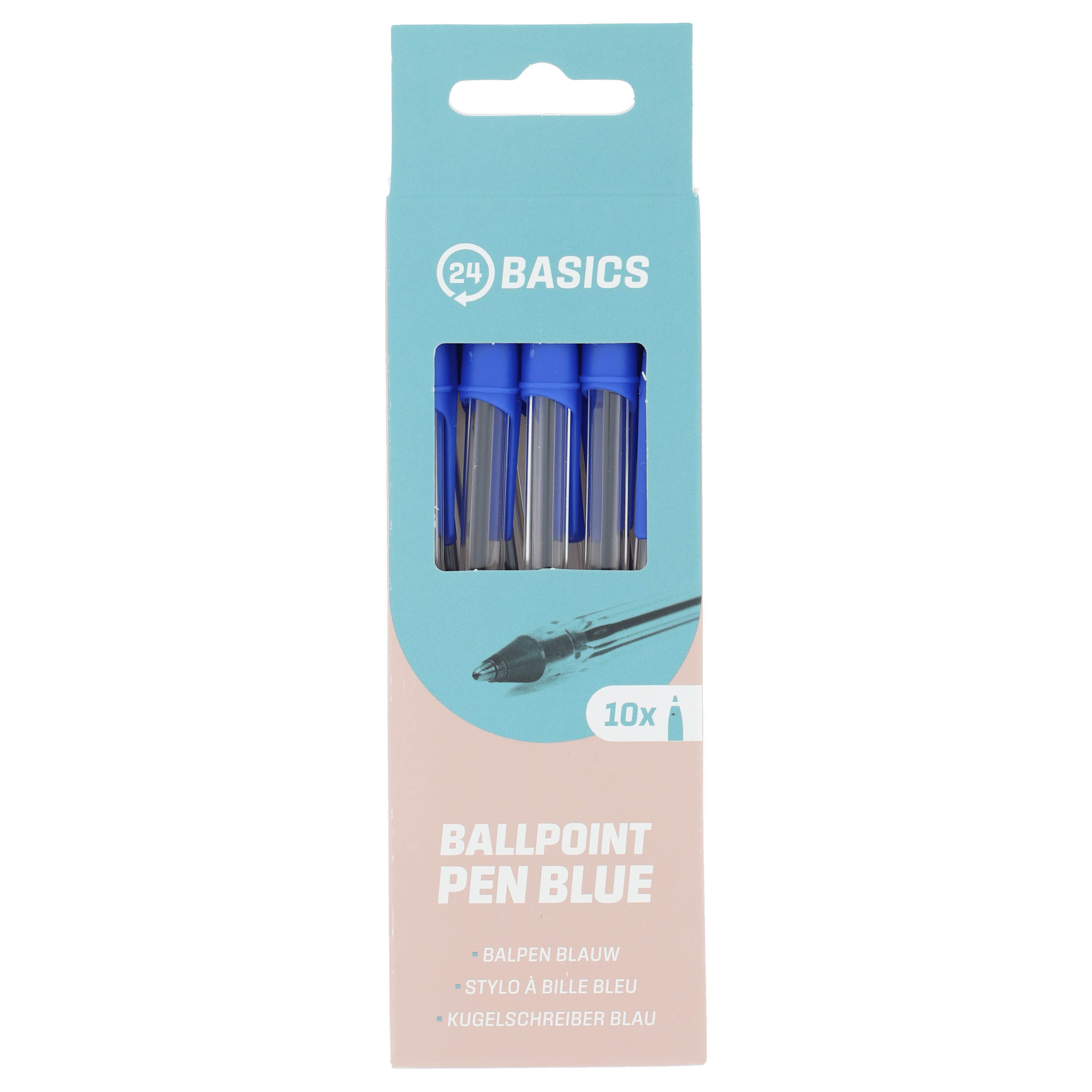 Balpen met dop blauw