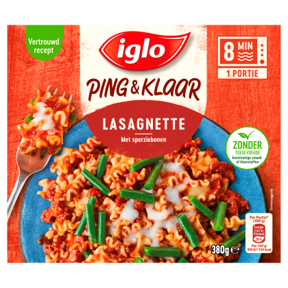 Ping & Klaar Lasagnette & sperziebonen