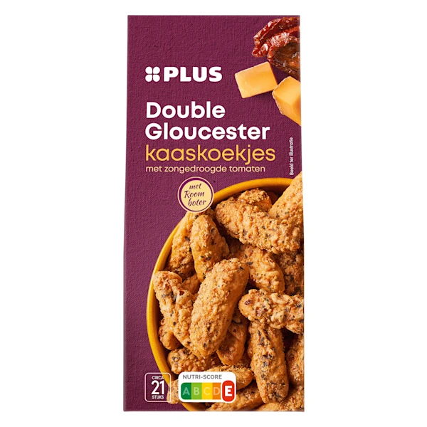 PLUS Kaaskoekjes zongedroogde tomaat