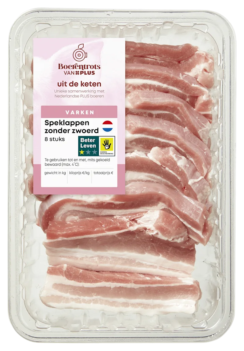 PLUS Boerentrots Speklappen zonder zwoerd 8st
