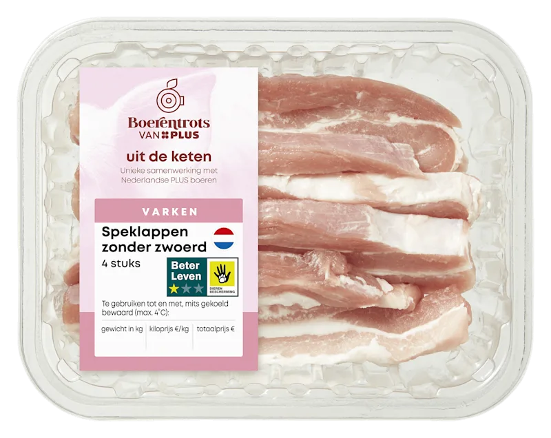 PLUS Boerentrots Speklappen zonder zwoerd 4st