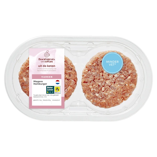 PLUS Boerentrots Magere burger 2 stuks