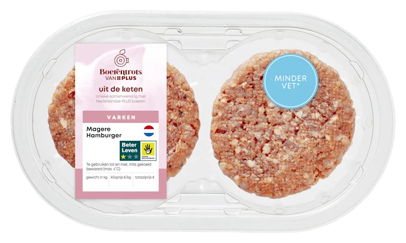 PLUS Boerentrots Magere burger 2 stuks