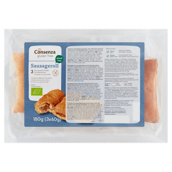 Consenza Saucijzenbroodjes gluten lactosevrij