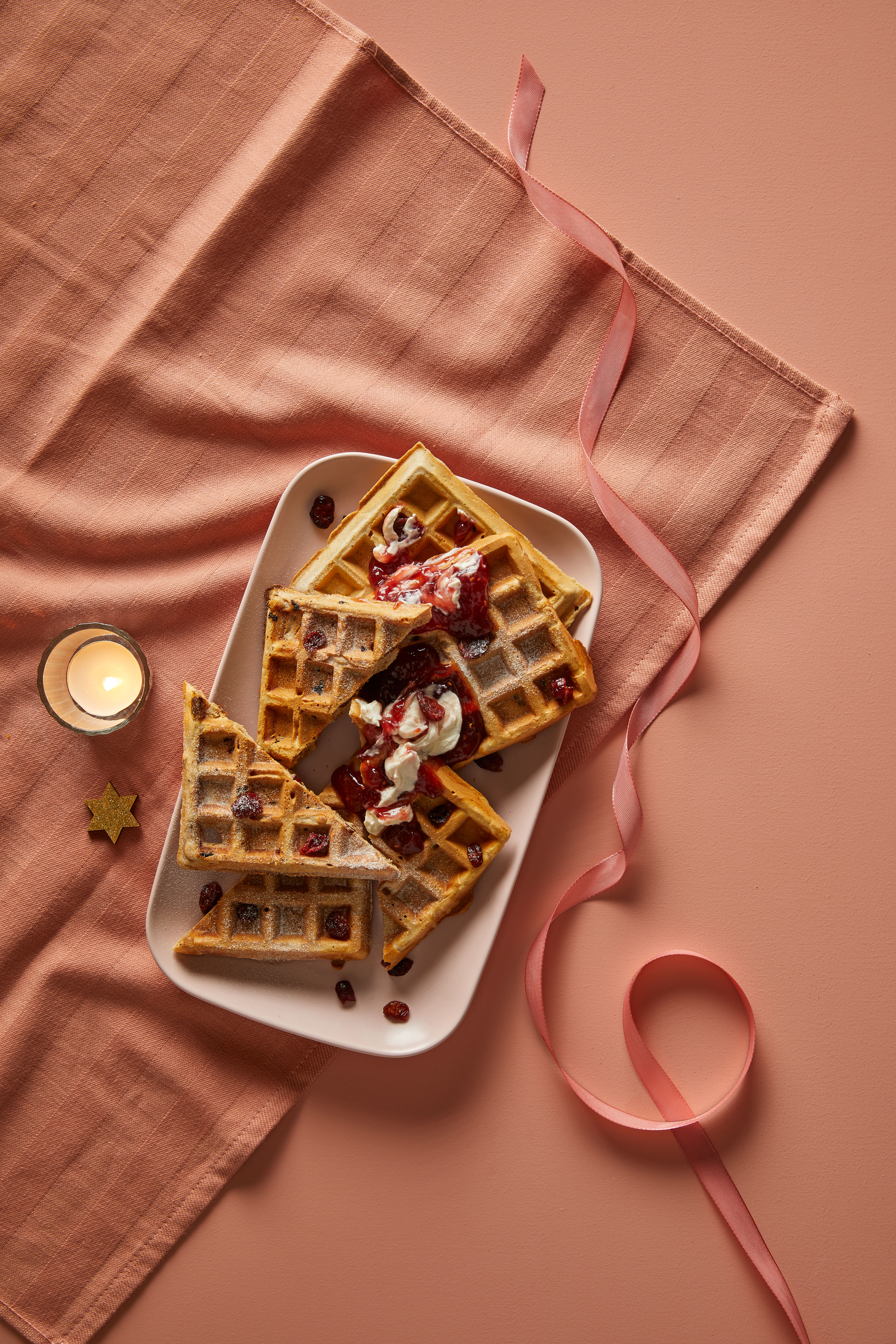 Cranberrykaneelwafels