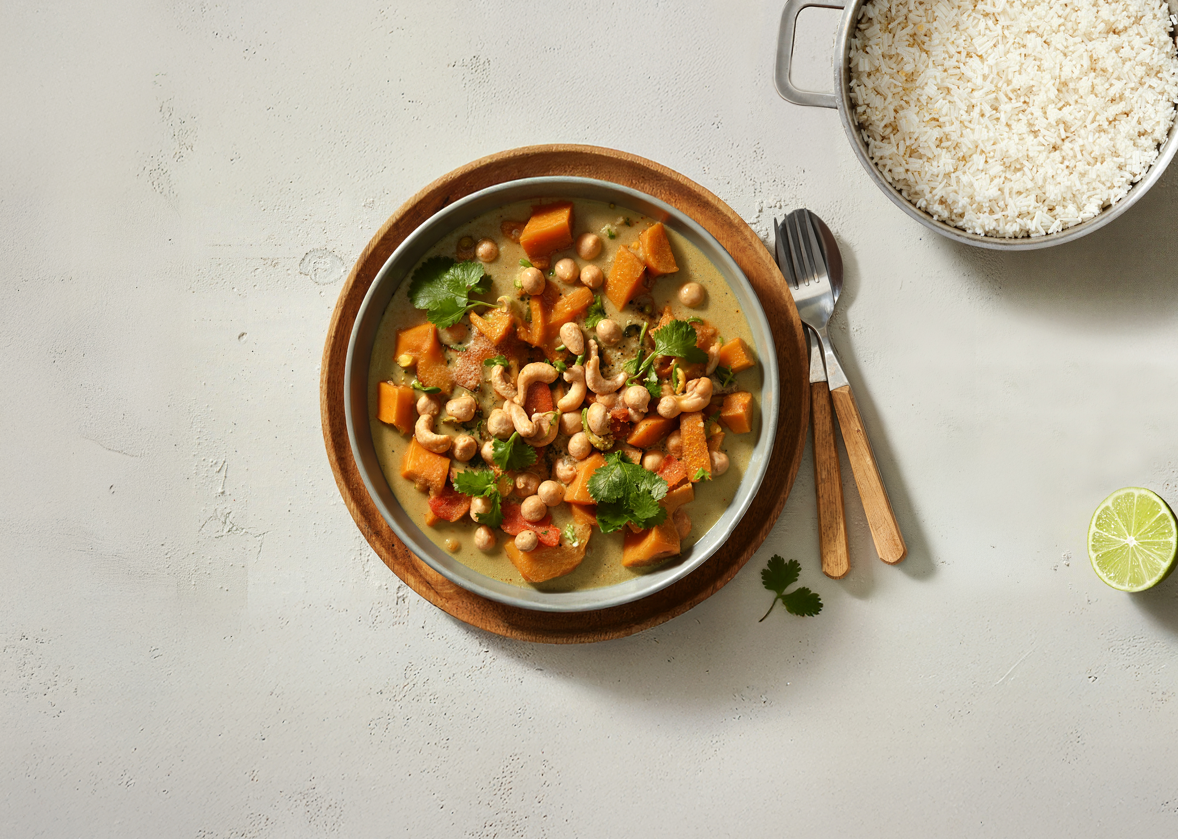 Zoete-aardappelcurry met kikkererwten