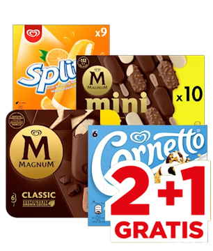 Alle Ola Waterijs en cornetto en Magnum Handijs