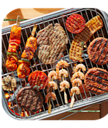 Groenten en vlees uit het BBQ assortiment van PLUS