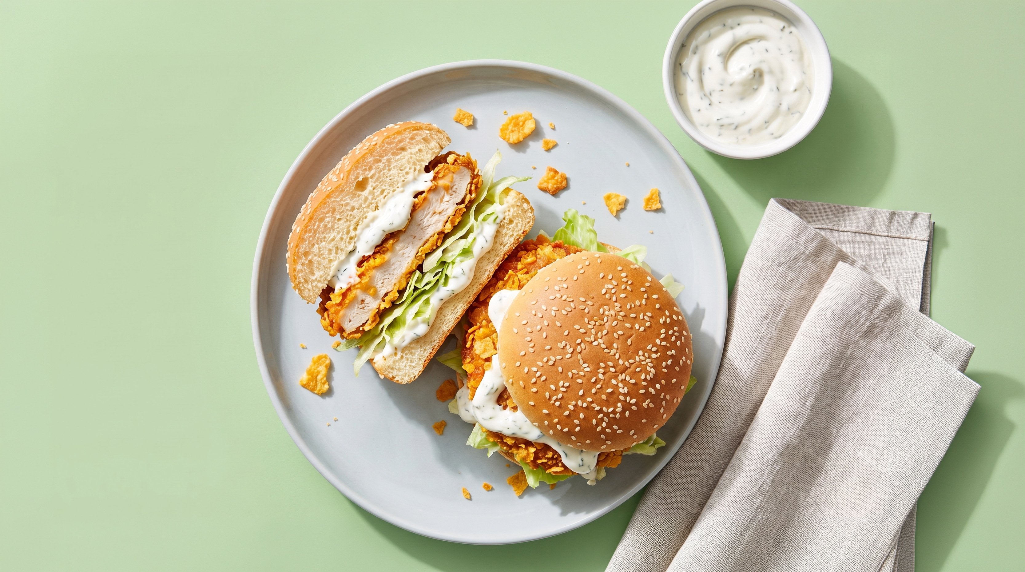 Crispy chicken burger uit de airfryer 