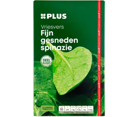 Belangrijke veiligheidswaarschuwing: PLUS fijngesneden spinazie 800 gram (vriesvers)