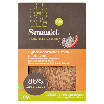 Lijnzaadcrackers less carb biologisch