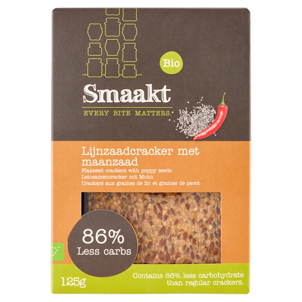 Smaakt Lijnzaadcrackers less carb biologisch