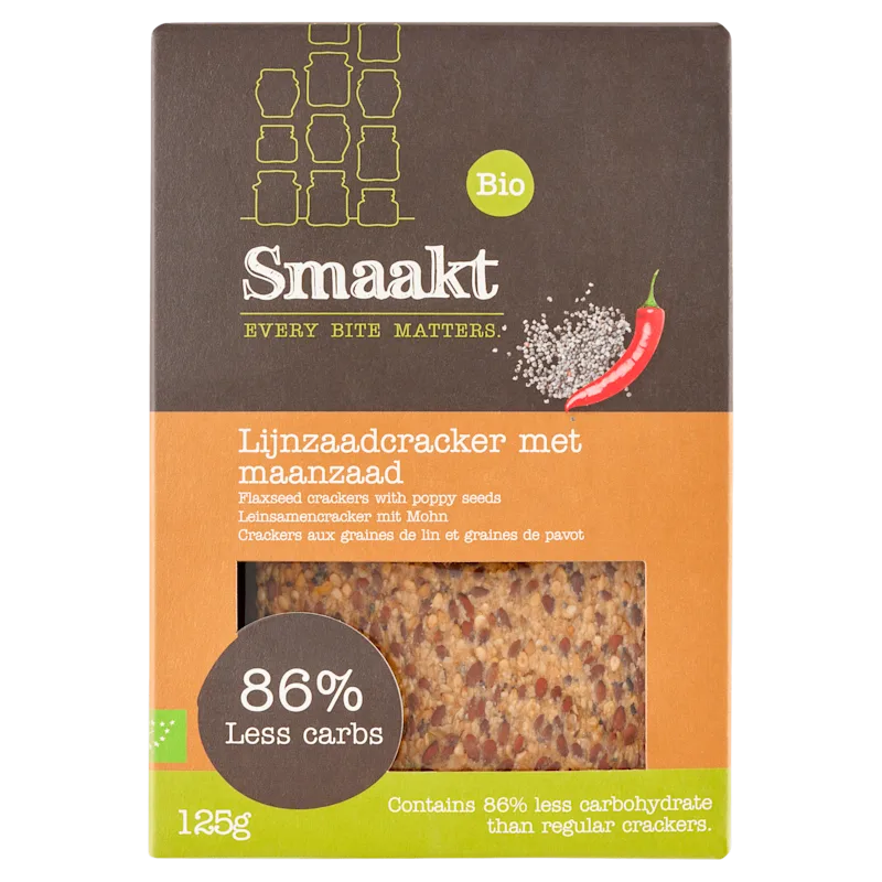 Smaakt Lijnzaadcrackers less carb biologisch