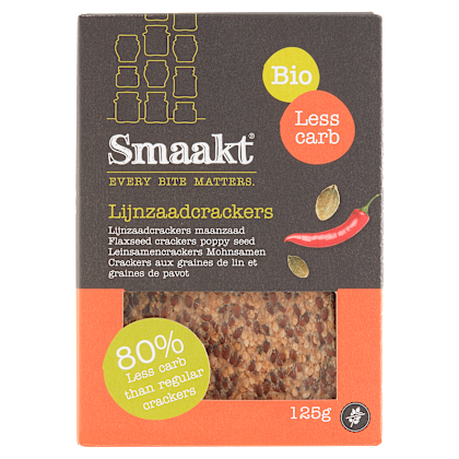 Lijnzaadcrackers less carb biologisch